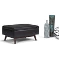 thumbnail image 2 of Atlin Designs Faux Leather Storage Coffee Table Ottoman in Black, 2 of 6