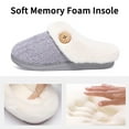 thumbnail image 4 of Litfun Fuzzy Slippers for Women Chenille Knit Fleece Slippers Memory Foam House Shoes, Buttoned Grey, Size 5-6.5, 4 of 8