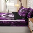 thumbnail image 5 of Manfei Retro Dragon Animals Zipper Queen Comforter Set with Fitted Sheet and 2 Pillowcases,Vintage Trees Zipper Bedding Set,Pink Gray,Black Reversible,4pcs, 5 of 8