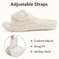 thumbnail image 6 of Litfun Women's Fuzzy Orthopedic Slippers with Arch Support Open Toe House Shoes for Plantar Fasciitis, White, 6 of 8