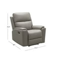 Abbyson Bristol Top Grain Leather Reclining Sofa 3Piece Set, Gray