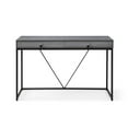 thumbnail image 2 of HomeRoots 47 in. Writing Desk with Two Drawers, Gray & Black, 2 of 11