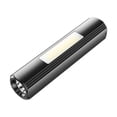 thumbnail image 1 of Naiovety Linterna LED recargable con potente aleación de alto lúmenes Mini al aire libre brillante linterna multifunción Camping Iluminación y accesorios superficie lisa+COB Naiovety HA074368-03, 1 of 6