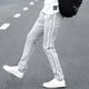 thumbnail image 4 of Pantalones casuales blancos rotos de tendencia para hombre, pantalones ajustados de moda para hombre, novedad en ropa de calle holgada, elegante, de algodón con bolsillos anchos, 4 of 5