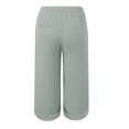 thumbnail image 4 of Bovemsi 2025 Women's High Waist Bubble Textured Linen 3/4 Cropped Trousers - Lightweight Summer Pants with Pockets, Silver, 4XL, 4 of 5