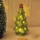 thumbnail image 5 of Adorno navideño de cerámica | Decoración navideña en miniatura | Acabado verde brillante | Decoración de escritorio y mesa | Regalo navideño con tarjeta de felicitación, 5 of 5