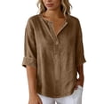 thumbnail image 5 of LWITHSZG Half Sleeve Tops for Women Plus Size Loose Fit Short Sleeve Plain T Shirts Business Casual ​Work Blouses Summer Vacation Outfits S-5XL, 5 of 7