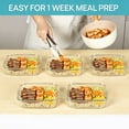 thumbnail image 3 of Sindcom 5Pack 35oz Glass Storage Containers with Lids, Glass Meal Prep Container Sets,Glass Lunch Containers with Lids, Green, 3 of 7