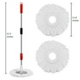 thumbnail image 4 of Spin Mop and Bucket, Stainless Steel Floor Cleaning System with 2 Extra Refills, Microfiber Mop Heads, 58" Extended Handle for Household, Black & Red, 4 of 7