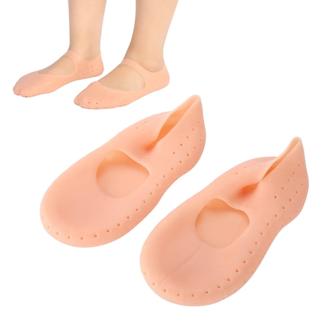 Protector de pies, 1 par de calcetines de silicona, calcetines antigrietas, herramienta para el cuidado de los pies diseñada meticulosamente