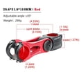 thumbnail image 4 of Handlebar Stem Front Fork 31.8MM Aluminum Alloy 85 Degree The height and angle Adjustable Bike Extender Replacement Detachable Riser Red 28.6mm 110mm, 4 of 9