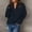 Navy, variant on Goodtrade8 Plus Size Sweaters for Women Loose Casual Solid Color V-Neck Long Sleeve Sweater Women Tops