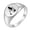 Silver A, variant on Mens Womens Stainless Steel 12MM Round Simple 26 Initials Alphabet Flower Personality Trend Wedding Rings Silver U Size 5
