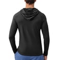 thumbnail image 4 of Siilsaa Men's Sun Shirts UPF Protection Hoodie Rash Guard Shirt SPF UV Shirt Long Sleeve Fishing Outdoor Lightweight Black,XL, 4 of 4