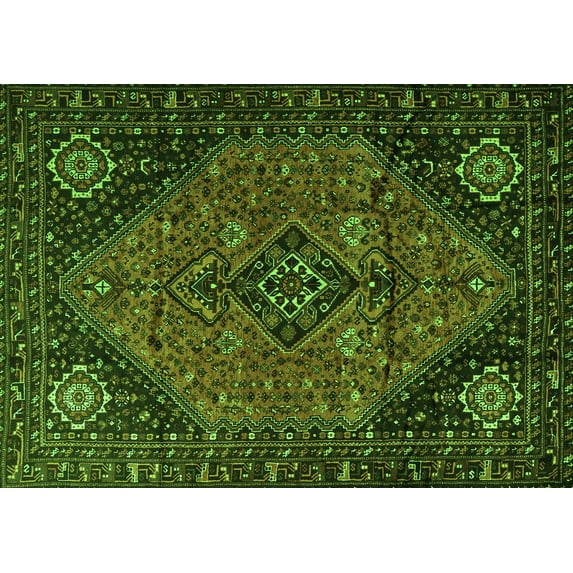 Ahgly Company Indoor Rectangle Persian Green Traditional Area Rugs, 8' x 12'