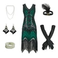 thumbnail image 2 of Vestido tipo flapper BONGZUO vintage de encaje con flecos Gatsby de los años 20 para mujer, 2 of 9