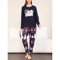 thumbnail image 4 of Elippeo Christmas Family Pajamas Matching Set, Bear Print Long Sleeve T-shirt with Pants Sleepwear Loungewear, 4 of 10