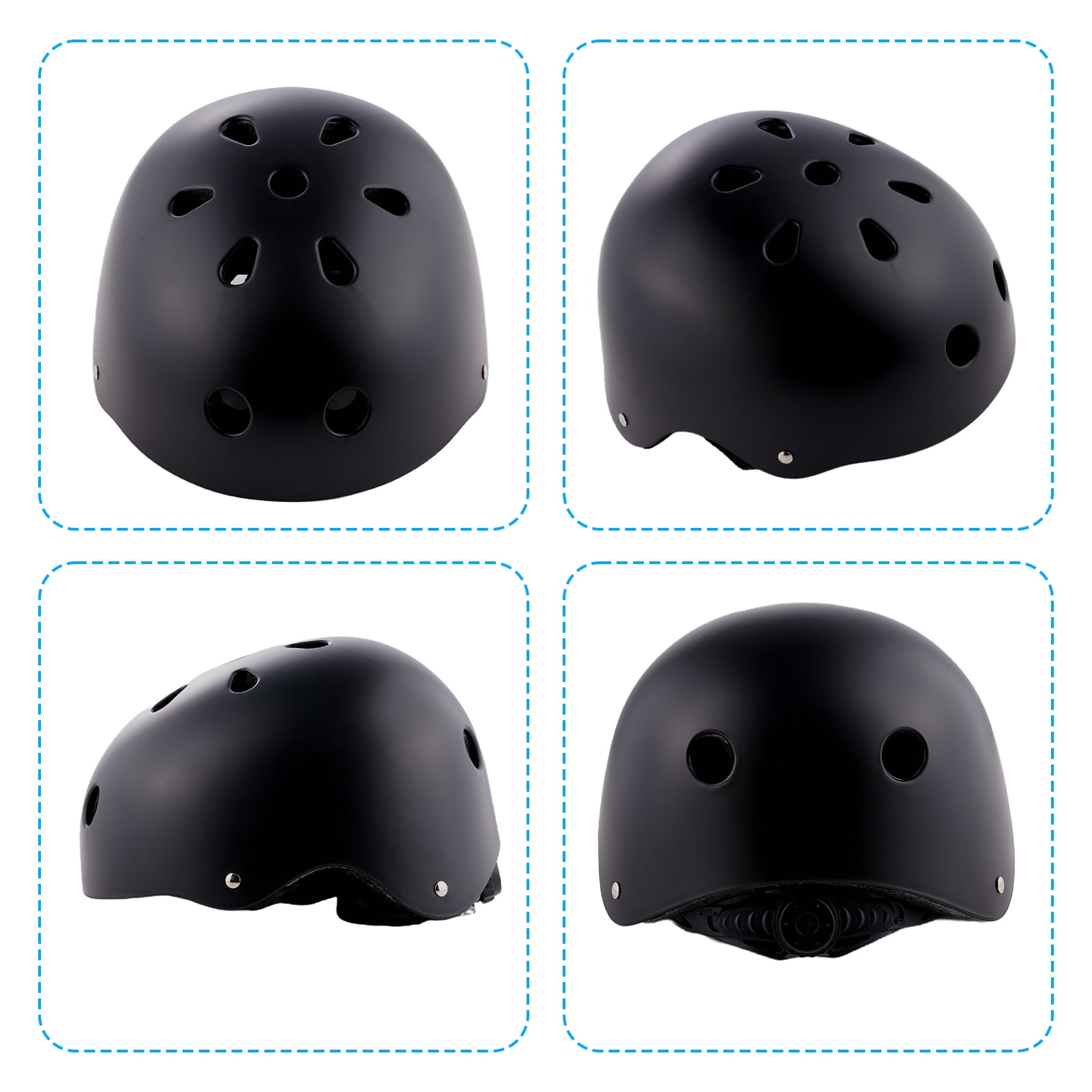 Buquapse Kids Bike Helmet Set, Skateboard Knee Pads, Boy Girl Child Cycling Helmet with Knee Pads Elbow Pads Wrist Guards Youth Skateboard Helmet for Kids 3-12