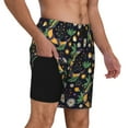 thumbnail image 2 of Yiaed Snake And Flower Print Mens Swim Trunks Bathing Suit Compression Liner Beach Swim Shorts Swimwear Quick Dry Zipper Pocket No-Chafing Board Short-3X-Large, 2 of 6