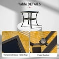 thumbnail image 6 of TOTAL 3 Piece Rocking Chair Patio Bistro Set Balcony Chairs Iron Conversation Sets Outdoor Furniture with Glass Coffee Table for Porch Poolside Lawn (White, Curved Armrest), 6 of 7