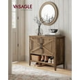 thumbnail image 2 of 3-Tier Shoe Storage Organizer - Traditional American Style Freestanding Cabinet with Adjustable Shelf - 13.8 x 31.5 x 27.6 Inches, Honey Brown, 2 of 8