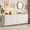 白色, variant on 12 Drawer Dresser for Bedroom, Dresser TV Stand for 65, 75, 80 Inch TV, Wide Chest of Drawers, Fabric Dressers Dresser for Living Room black / white