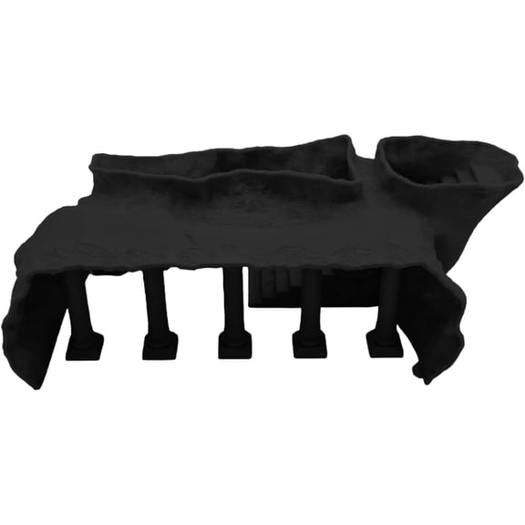 Aquarium Cave Tunnel 3D Printed - Roman Column Under Gravel Fish Tank Hideaway Small And Shrimp Hideout With Viewing Ports For Betta Corydoras Black