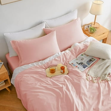 Pink College Dorm Sheets Twin XL Set-Microfiber Bedding Sheet & Pillowcase Sets-Deep Pockets Fitted Bedsheet-Extra Long Adjustable Bed Sheets 3 Piece