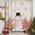 thumbnail image 2 of Pink Christmas Shower Curtains for Bathroom, Snowman Snowflake Waterproof Fabric Shower Curtain for Bathroom Bathtub Decoration, Machine Washable, 54x"78", 2 of 9
