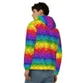 thumbnail image 4 of Wukai Bright Rainbow Print Men's Zip-Up Hoodie,Fleece Full-Zip Hoodie for Men, Hooded Sweatshirt-Large, 4 of 5