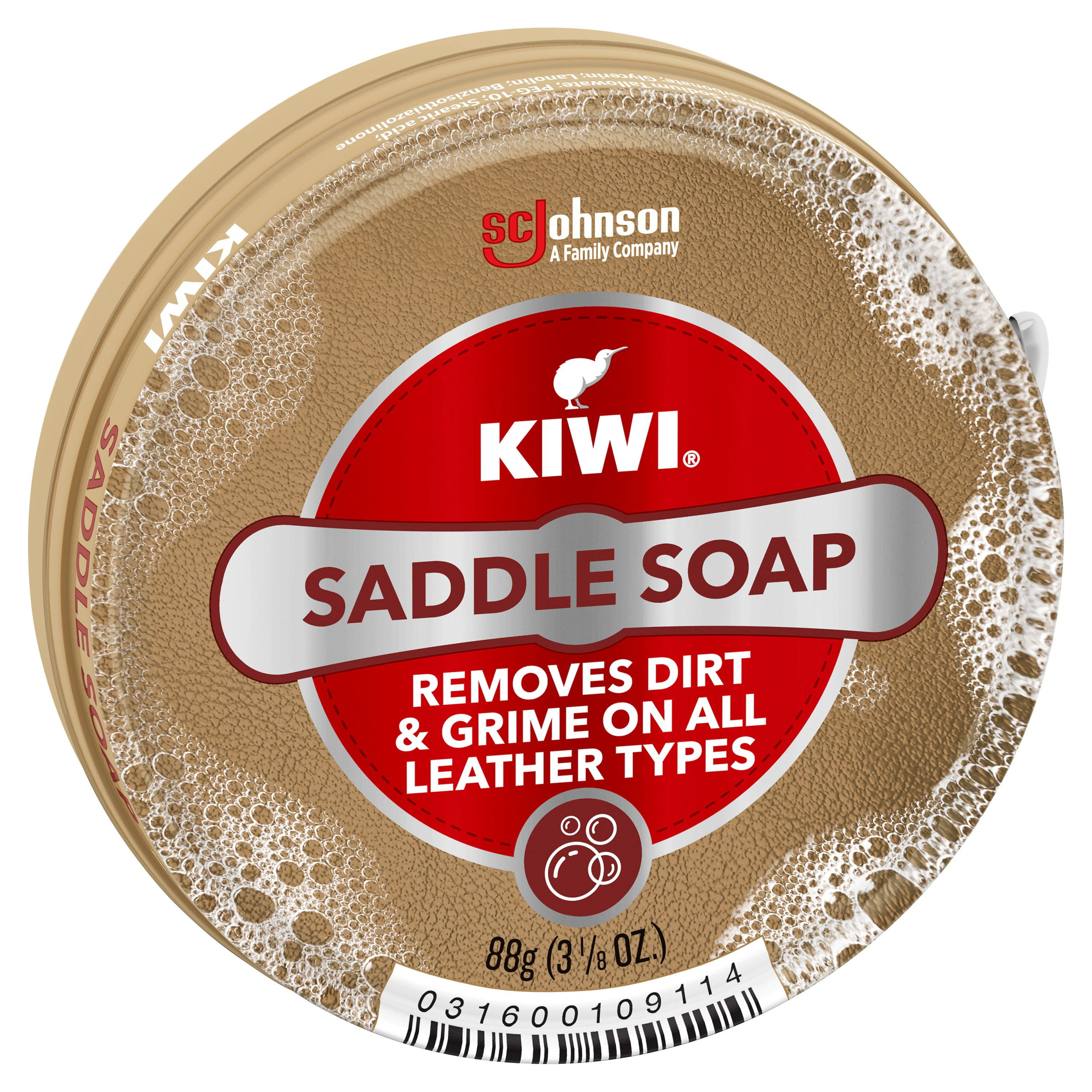 KIWI SADDLE SOAP & LEATHER CARE Jumbo 3 1/8 oz (88g) cans 31600109114