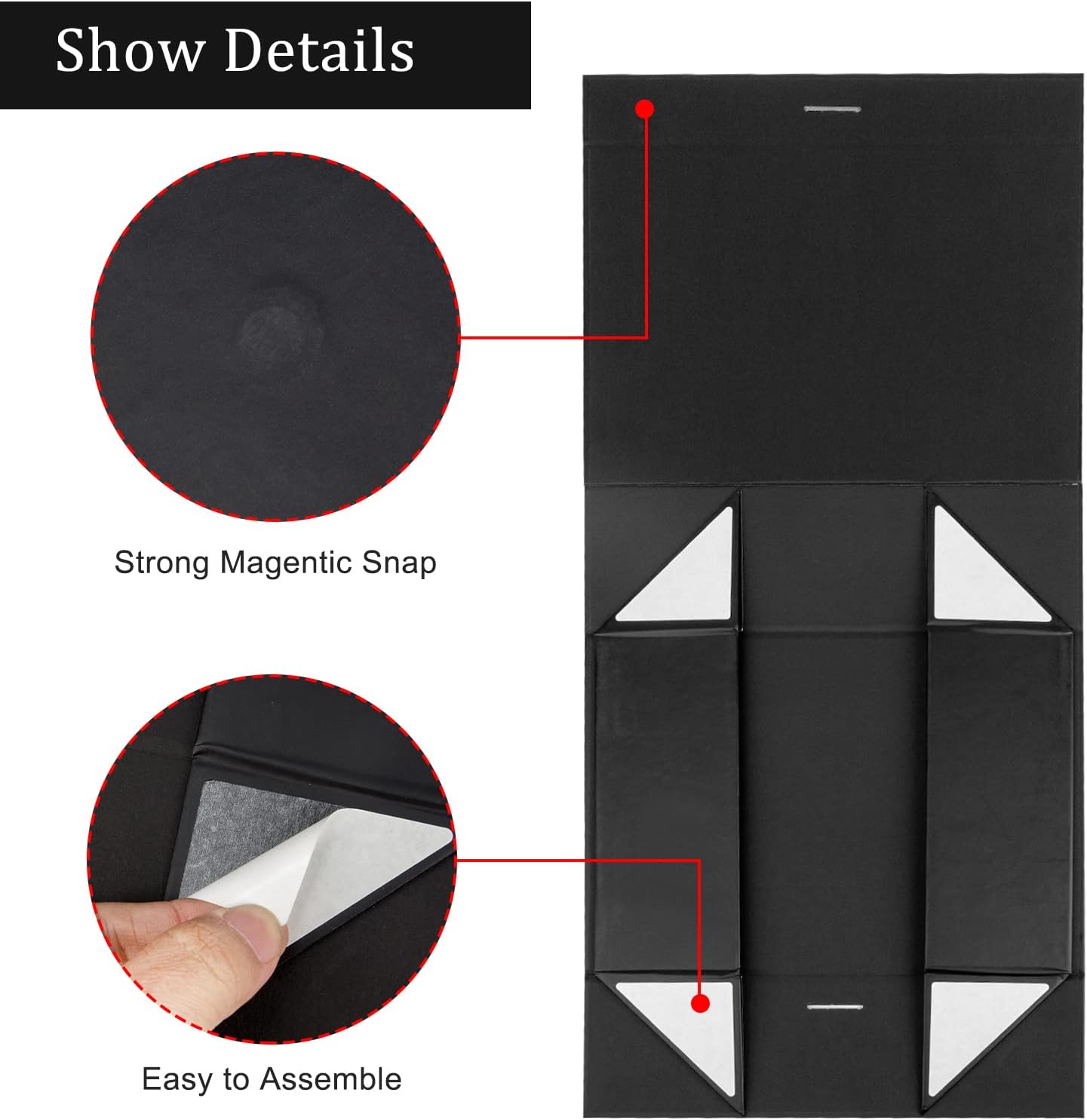 Richtop Black Gift Box with Magnetic Closure 10.5x7.5x3.1 photo 4