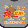 thumbnail image 4 of Inktastic Happy Thanksgiving with Cute Turkey and Leaves Boys or Girls Baby Bib, 4 of 4
