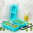 thumbnail image 3 of EASTIN Silicone Freezing Tray with Lid - Large Food Freezer Mold  Easy Clean Storage Container for Soups  Broths & Leftovers  Washable  Ideal for Camping  Dining & Fridge Use - Multipurpo, 3 of 7