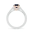 thumbnail image 2 of ANGARA Natural 1.2 Ct Vintage Inspired Claw-Set Sapphire Ring in 14K White & Rose Gold for Women (Size-6.5mm) | September Birthstone, Anniversary, Jewelry Gift for Women | Natural Sapphire Ring, 2 of 9