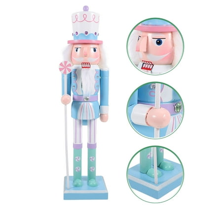 FRCOLOR Traditional Nutcracker Figure Wooden Decoration for Christmas Celebration 1Set