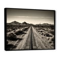 thumbnail image 2 of Designart "Black And White Canyon Railway" Train Floater Framed Wall Art Living Room, 2 of 5