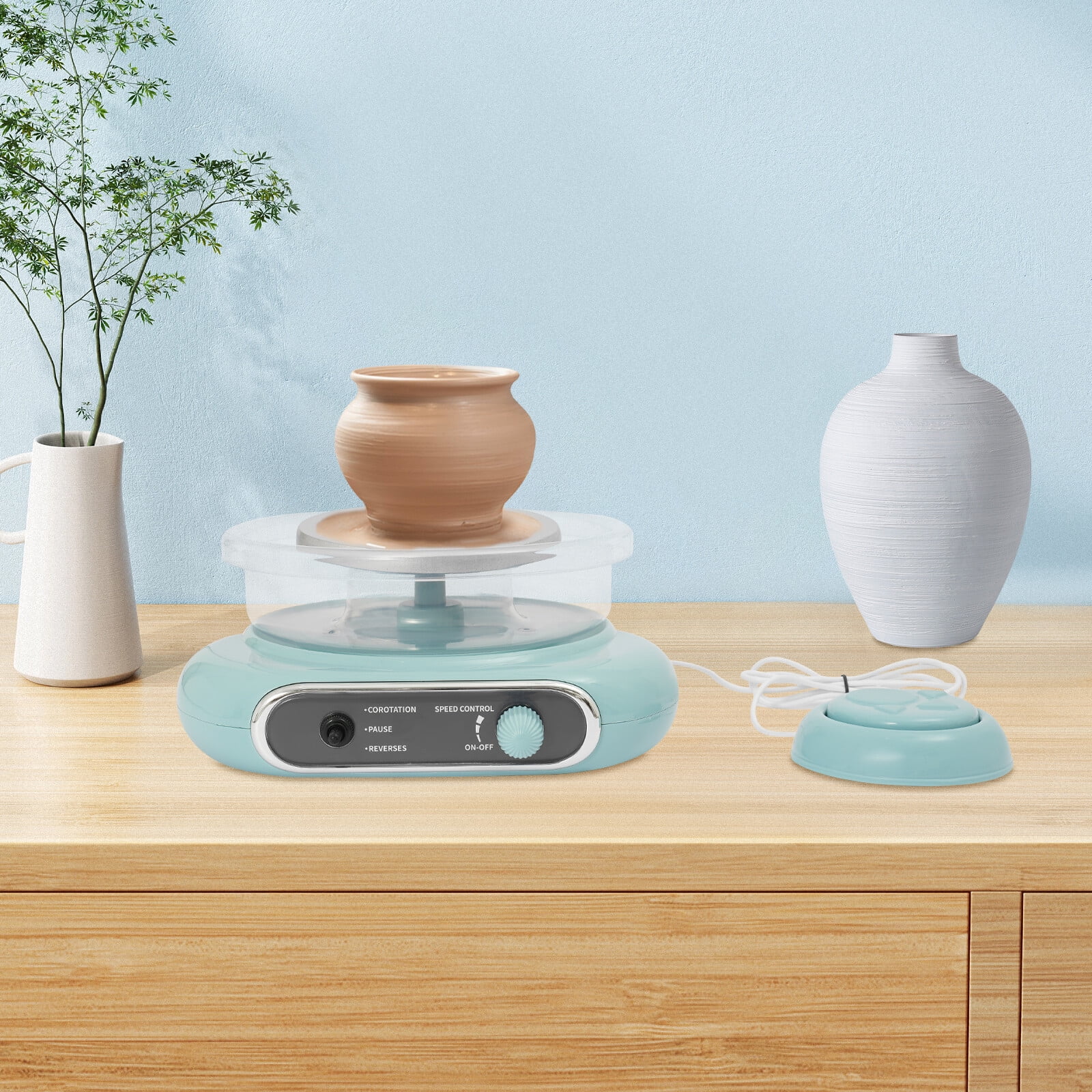 Electric Pottery Wheel Machine Mini Electric Pottery Making Machine 200rpm Green Be Applied To School Teaching, Pottery DIY Stores, Pottery Studios