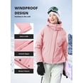 thumbnail image 6 of CAMEL Women's Ski Jackets Waterproof Fleece Jakcet Warm Hooded Windproof Winter Snow Outerwear Coats Pink, 6 of 11