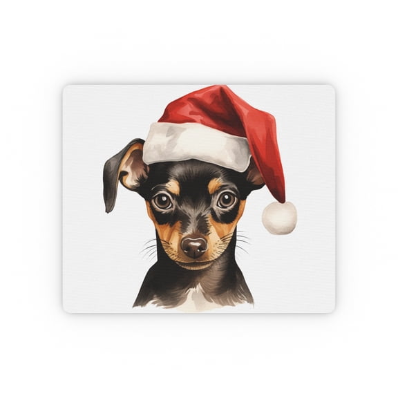DistinctInk Mouse Pad - 1/4" Foam Rubber - Miniature Pinscher Puppy Drawing