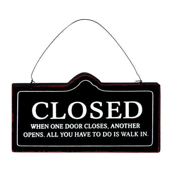 Tkrady Double-Sided Open Sign Vintage American Style - Wooden Vintage Wood Open and Closed Signs for Business, Decorative Open Closed Sign for Door and Window, 8.26 Ñ… 7.87 Inches-black