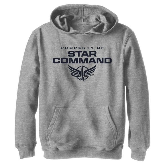 Boy's Lightyear Property of Star Command Pull Over Hoodie Athletic Heather Small