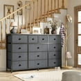 thumbnail image 4 of Dresser for Bedroom TV Stand with 13 Drawers for for 55" TV, Fabric Wide Dresser for Living Room,Gray, 4 of 8