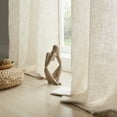 thumbnail image 2 of Bohogeo Natural Linen Blended Rod Pocket Curtains for Living Room Semi Sheer Light Filtering Modern Farmhouse Aesthetic Neutral Window Curtain,40"x63",2pcs, 2 of 5