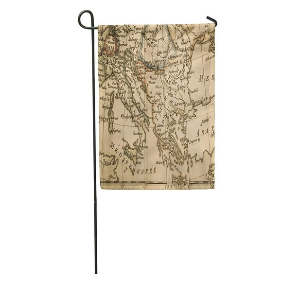 JSDART 1780 Antique Old Map Italy and Greece 18Thcentury Albania Bosnia Garden Flag Decorative Flag House Banner 12x18 inch