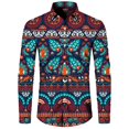 thumbnail image 1 of Camisas de manga larga de estilo étnico de otoño Camisa de hombre con patrón retro Tendencia Ropa de hombre al aire libre Nuevas camisetas de manga larga para hombre, 1 of 6