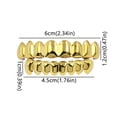 thumbnail image 3 of JUNWELL 18K Gold Plated Iced Out Hip Hop Grillz for Men, Diamond Top & Bottom Teeth Grill Set, Rapper Costume Cosplay Jewelry, 3 of 8