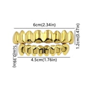 18K Plated Gold Teeth Plated Gold Finish 8 Top Teeth 8 Bottom Tooth Hip Hop Mouth Grills for Men and Women By PULMCheerger