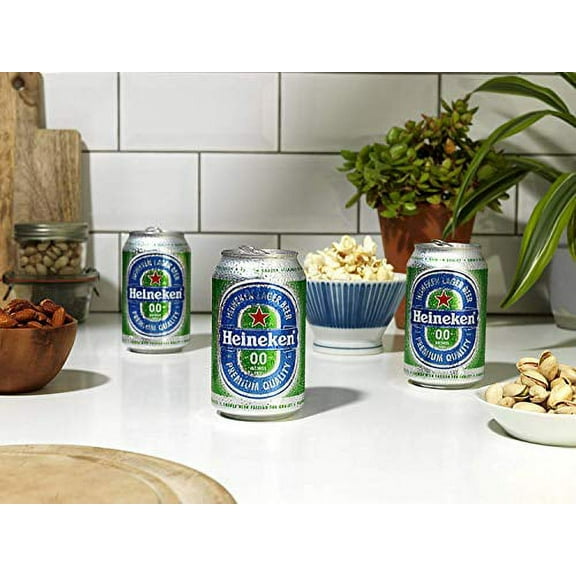 Heineken 0.0% Non-Alcohol, Alcohol Free Beer, Great Taste, Zero Alcohol, 11.2 Fl Oz | Case of 24 Cans