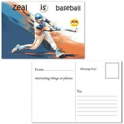 50pcs Sport Postcard 4x6 inch Baseball Note Card for Students Families Friends